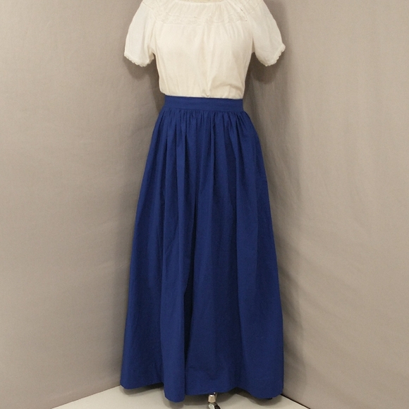 Handmade Cotton Full Length Skirt 44" Long Maxi Cosplay Costume Reinactment SeeM - Picture 1 of 7